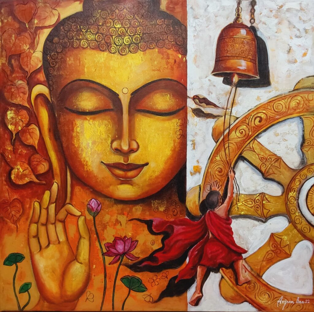 AJD05M Arjun Das 36 By 36 Acrylic On Canvas Religious ajd05m-arjun-das-36-by-36-acrylic-on-canvas-religious