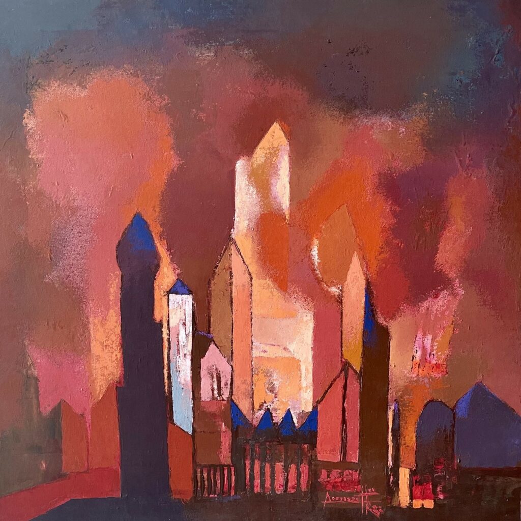 SM63M Somenath Maity 30 By 30 Oil On Canvas Abstract sm63m-somenath-maity-30-by-30-oil-on-canvas-abstract