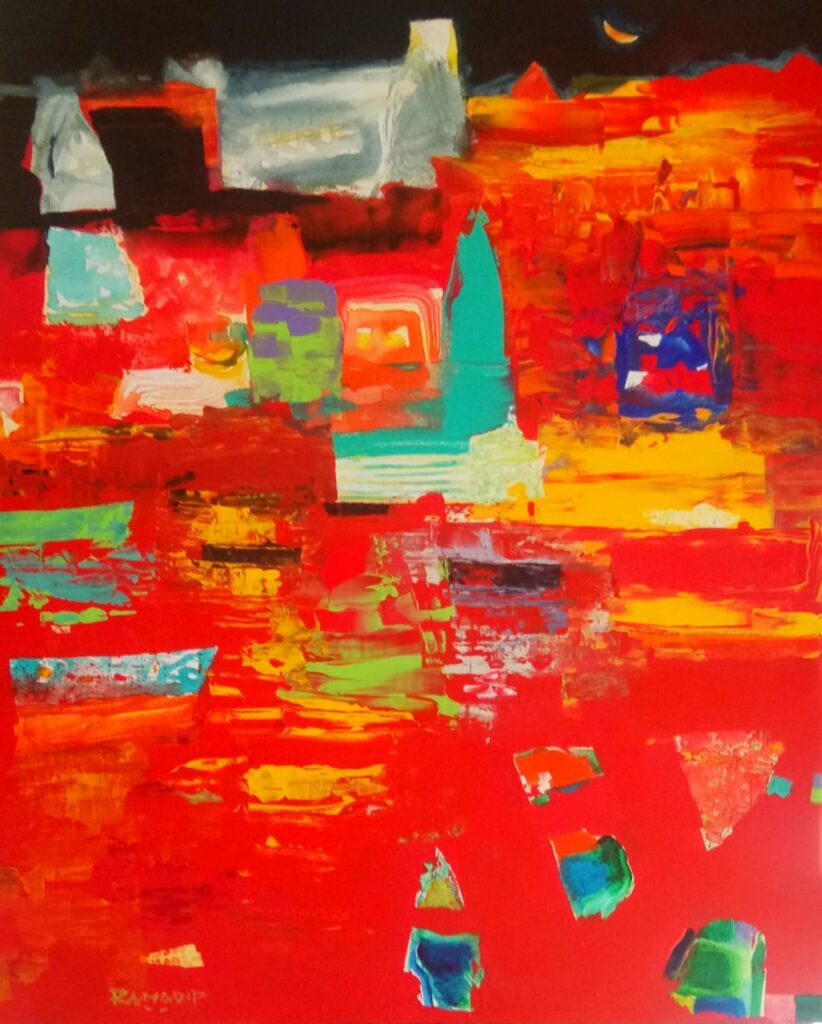 RM80M Ranadip Mukherjee 24 By 30 Acrylic On Canvas Benares rm80m-ranadip-mukherjee-24-by-30-acrylic-on-canvas-benares